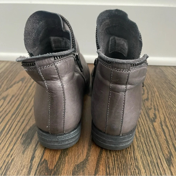Miz Mooz Luna gray ruched leather ankle boots size 6.5 - Picture 6 of 9